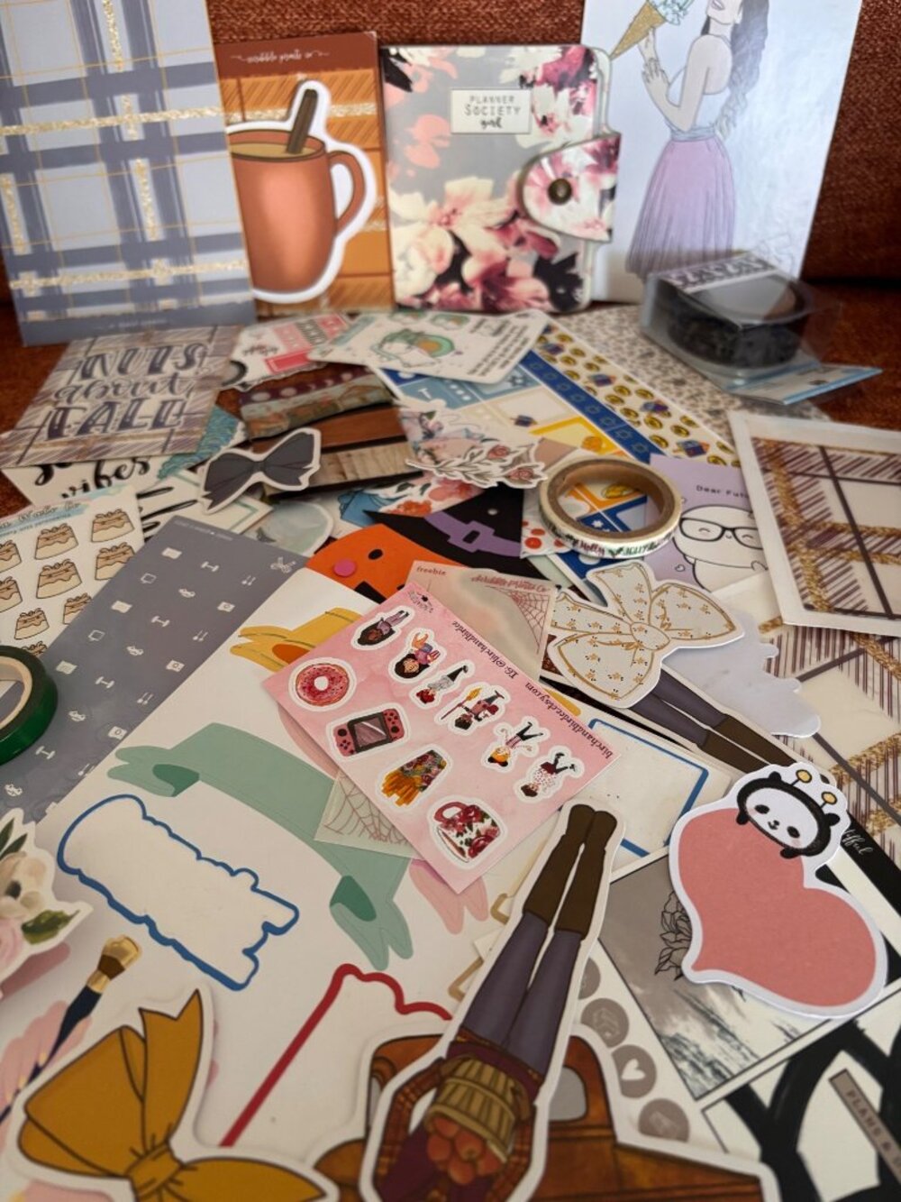 Assorted Planner Craft Supplies Bundle Stickers Washi Tapes & Decorative